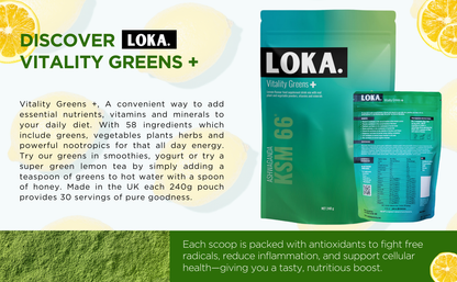Discover Vitality Greens + with nutrient dense superfoods