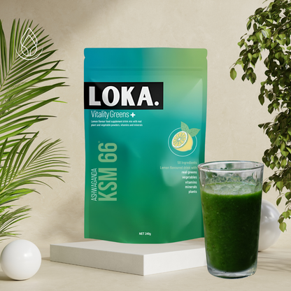 LOKA Vitality Greens+ – Organic Superfood, Lemon (30 Servings)
