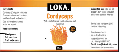 Cordyceps Bottle info label 